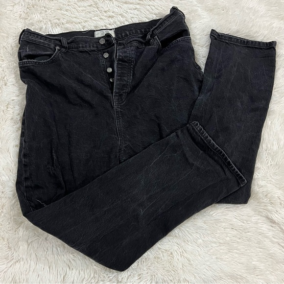 We The Free | Distressed High Waisted Jeans Black Cotton Size 32 - Picture 2 of 12